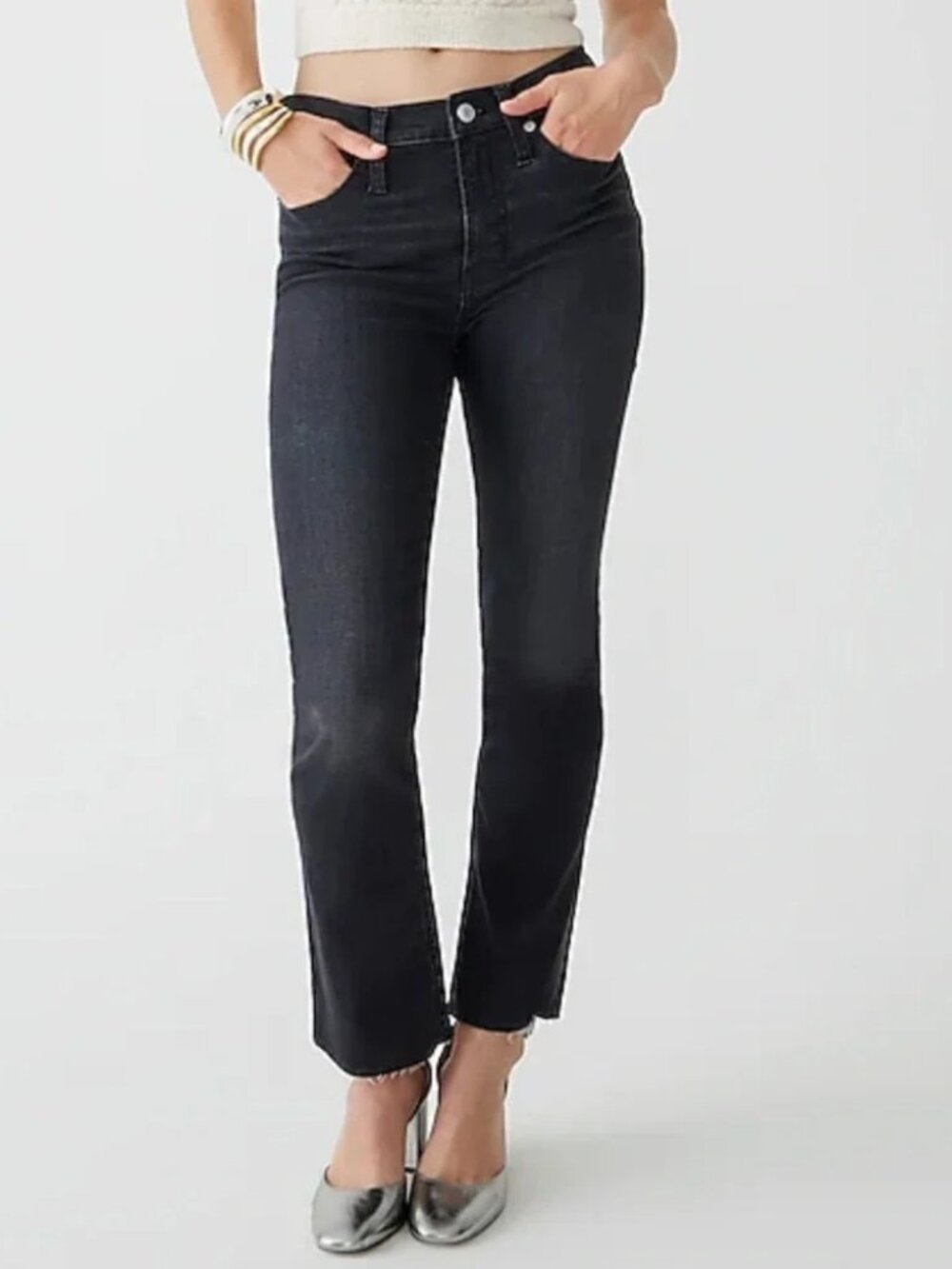 New J. Crew Demi Boot Crop Raw Hem Jeans Size 29P
